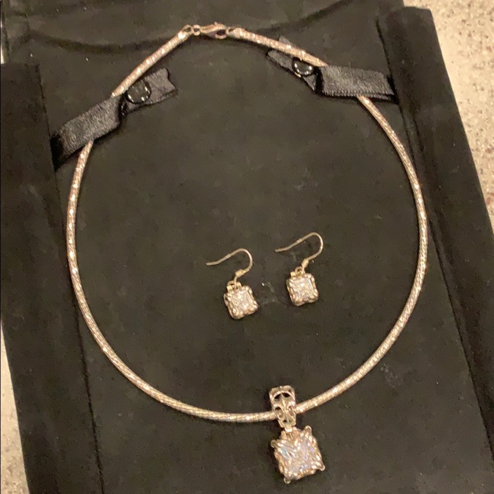 Silpada Silver Necklace, Uptown Pendant & Earrings
